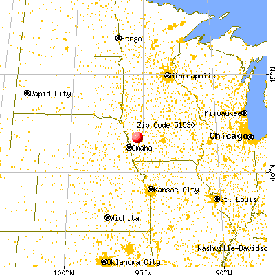 Earling, IA (51530) map from a distance