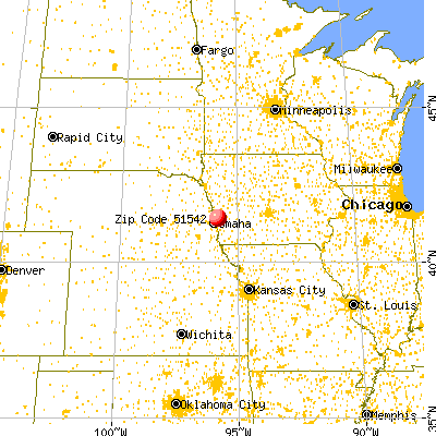 Crescent, IA (51542) map from a distance