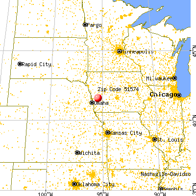 Tennant, IA (51574) map from a distance