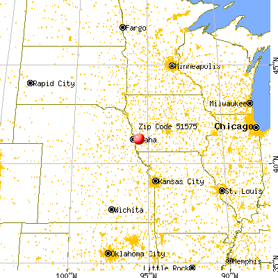 Treynor, IA (51575) map from a distance