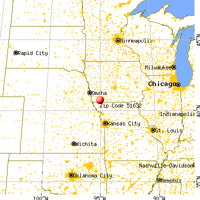 Clarinda, IA (51632) map from a distance