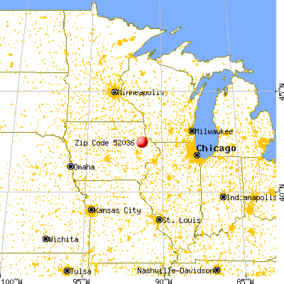 Delaware, IA (52036) map from a distance