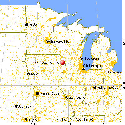 Rickardsville, IA (52039) map from a distance