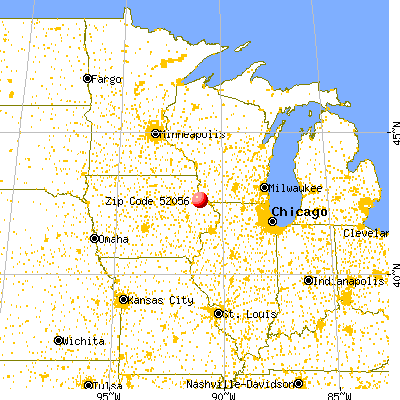 Luxemburg, IA (52056) map from a distance