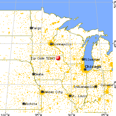 Protivin, IA (52163) map from a distance