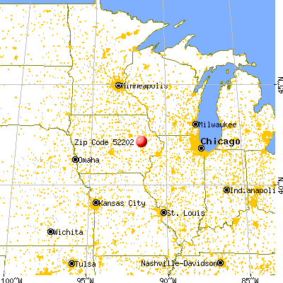 Alburnett, IA (52202) map from a distance