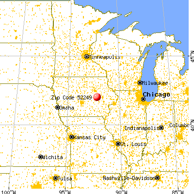 Keystone, IA (52249) map from a distance
