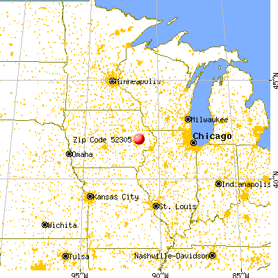 Martelle, IA (52305) map from a distance