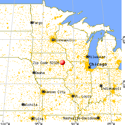 Quasqueton, IA (52326) map from a distance