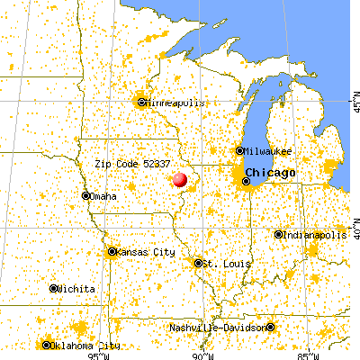 Stanwood, IA (52337) map from a distance