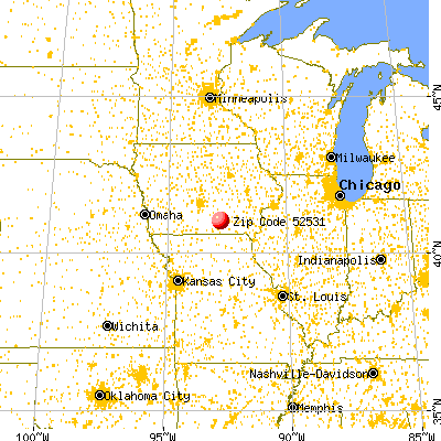 Albia, IA (52531) map from a distance