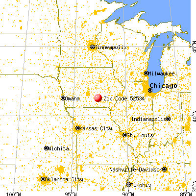 Beacon, IA (52534) map from a distance