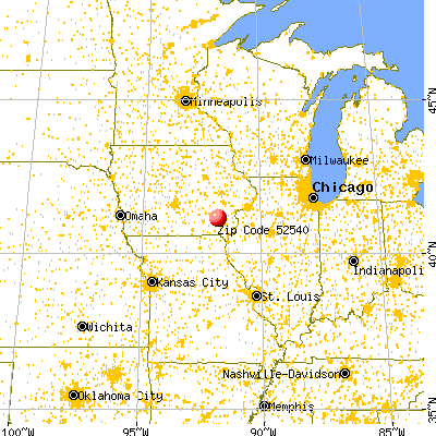 Brighton, IA (52540) map from a distance