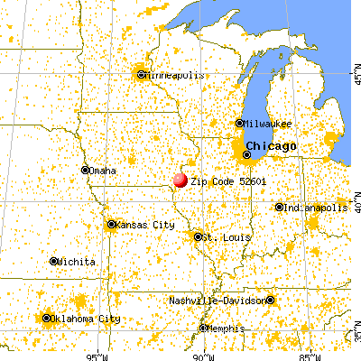 Burlington, IA (52601) map from a distance