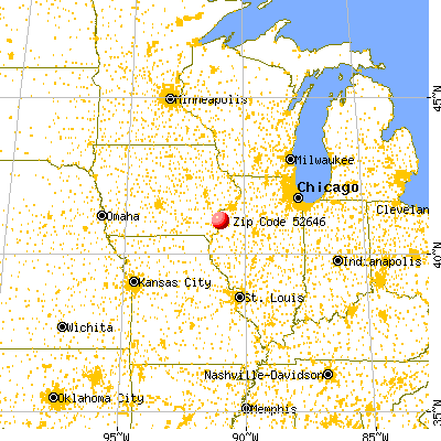 Oakville, IA (52646) map from a distance