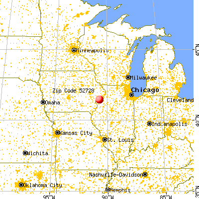 Buffalo, IA (52728) map from a distance