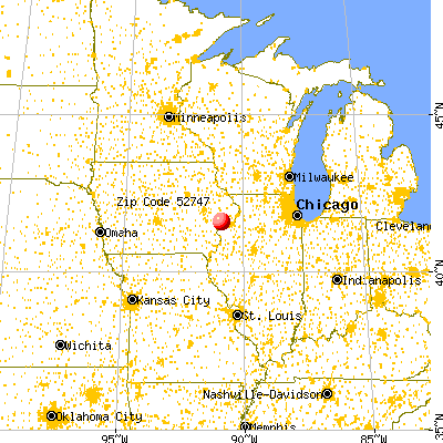 Durant, IA (52747) map from a distance