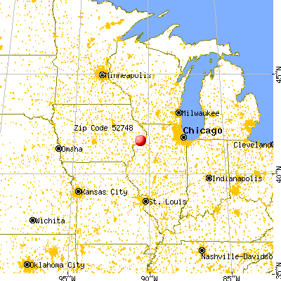 Eldridge, IA (52748) map from a distance