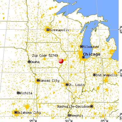 Fruitland, IA (52749) map from a distance