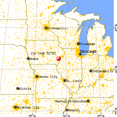 Grandview, IA (52752) map from a distance