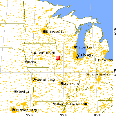 New Liberty, IA (52765) map from a distance