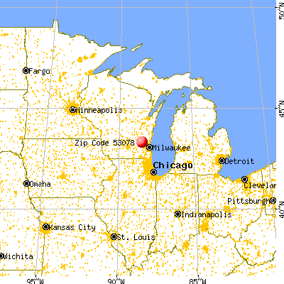 Rubicon, WI (53078) map from a distance