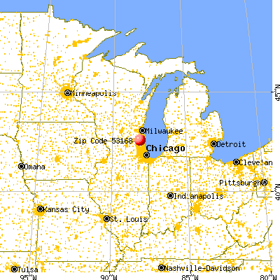 Salem, WI (53168) map from a distance
