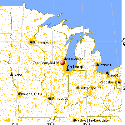 Springfield, WI (53176) map from a distance