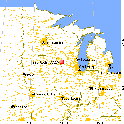 Belmont, WI (53510) map from a distance