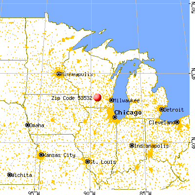 DeForest, WI (53532) map from a distance