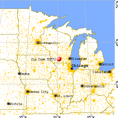 Mount Horeb, WI (53572) map from a distance