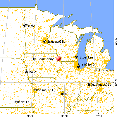 Bloomington, WI (53804) map from a distance