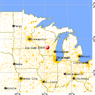 Endeavor, WI (53930) map from a distance