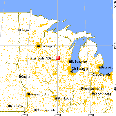 Rock Springs, WI (53961) map from a distance