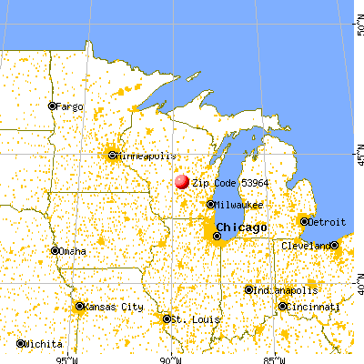 Westfield, WI (53964) map from a distance