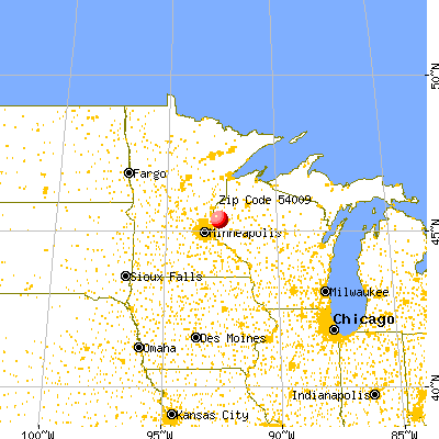 Dresser, WI (54009) map from a distance