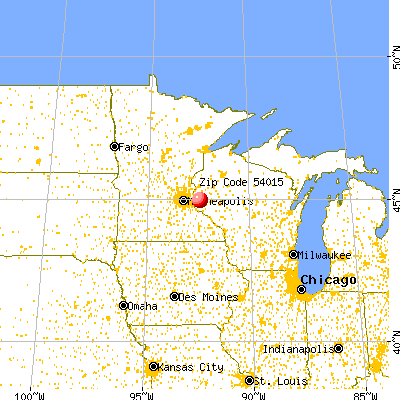 Hammond, WI (54015) map from a distance