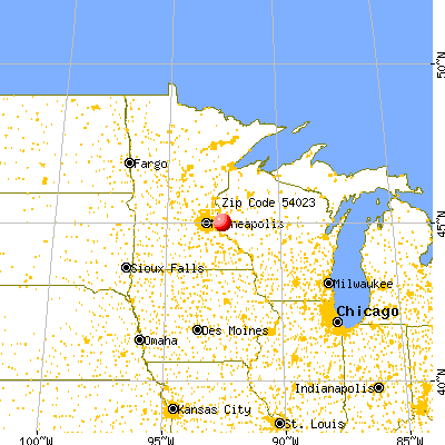 Roberts, WI (54023) map from a distance