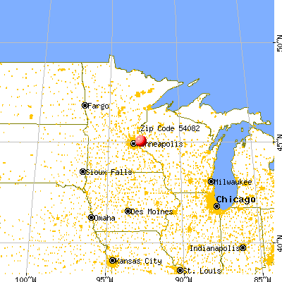 Houlton, WI (54082) map from a distance
