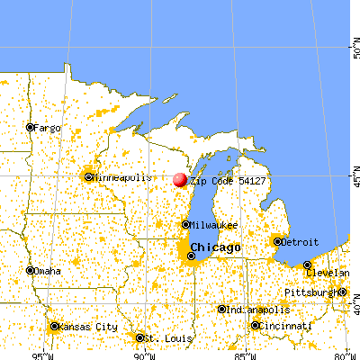 Green Valley, WI (54127) map from a distance