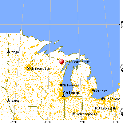 Niagara, WI (54151) map from a distance