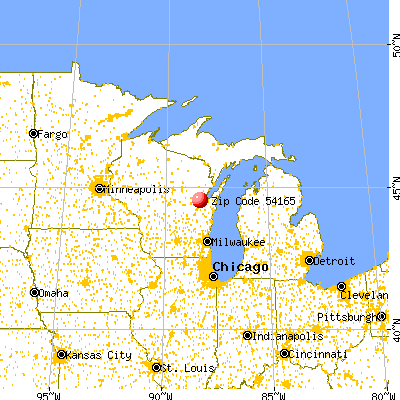 Seymour, WI (54165) map from a distance
