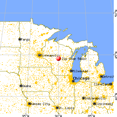 Arpin, WI (54410) map from a distance