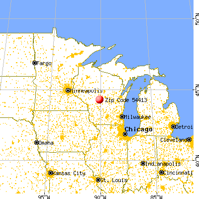 Babcock, WI (54413) map from a distance