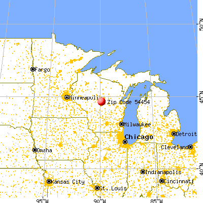 Milladore, WI (54454) map from a distance