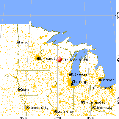 Kronenwetter, WI (54455) map from a distance