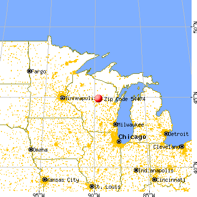 Rothschild, WI (54474) map from a distance