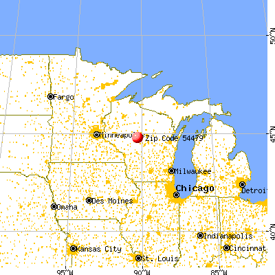 Spencer, WI (54479) map from a distance
