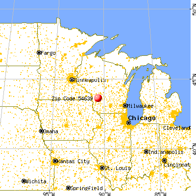La Farge, WI (54639) map from a distance