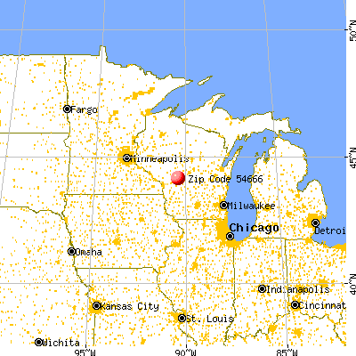 Warrens, WI (54666) map from a distance